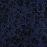 Brokat bleu marine imprimé floral en relief - Ribes y Casals