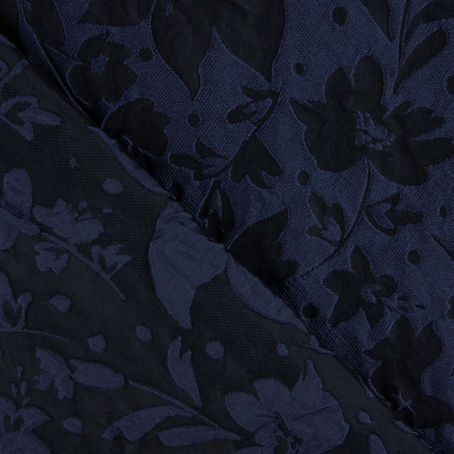 Brokat bleu marine imprimé floral en relief - Ribes y Casals