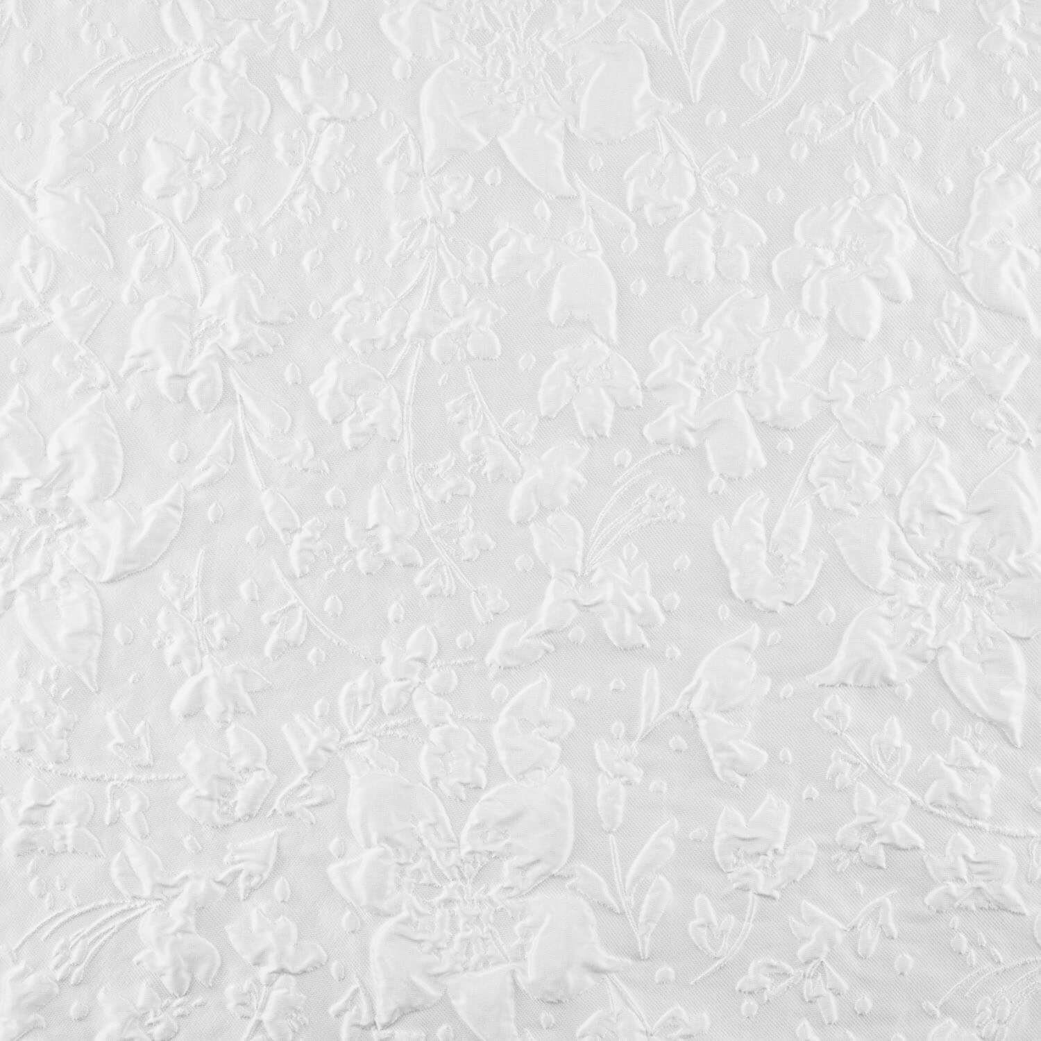 Brokat blanc imprimé floral en relief - Ribes y Casals