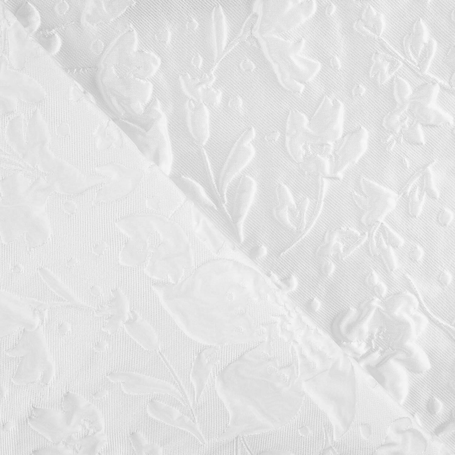 Brokat blanc imprimé floral en relief - Ribes y Casals