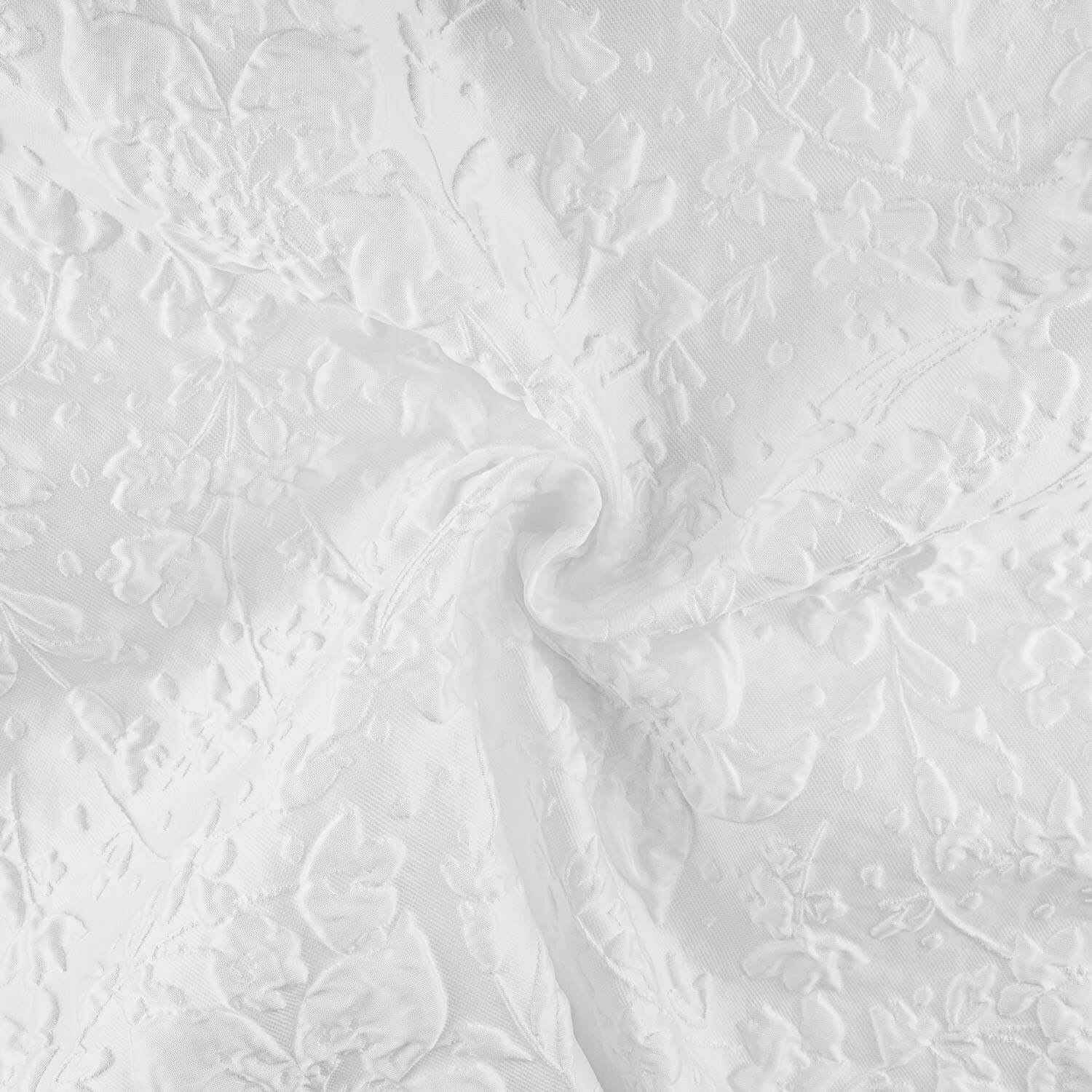 Brokat blanc imprimé floral en relief - Ribes y Casals
