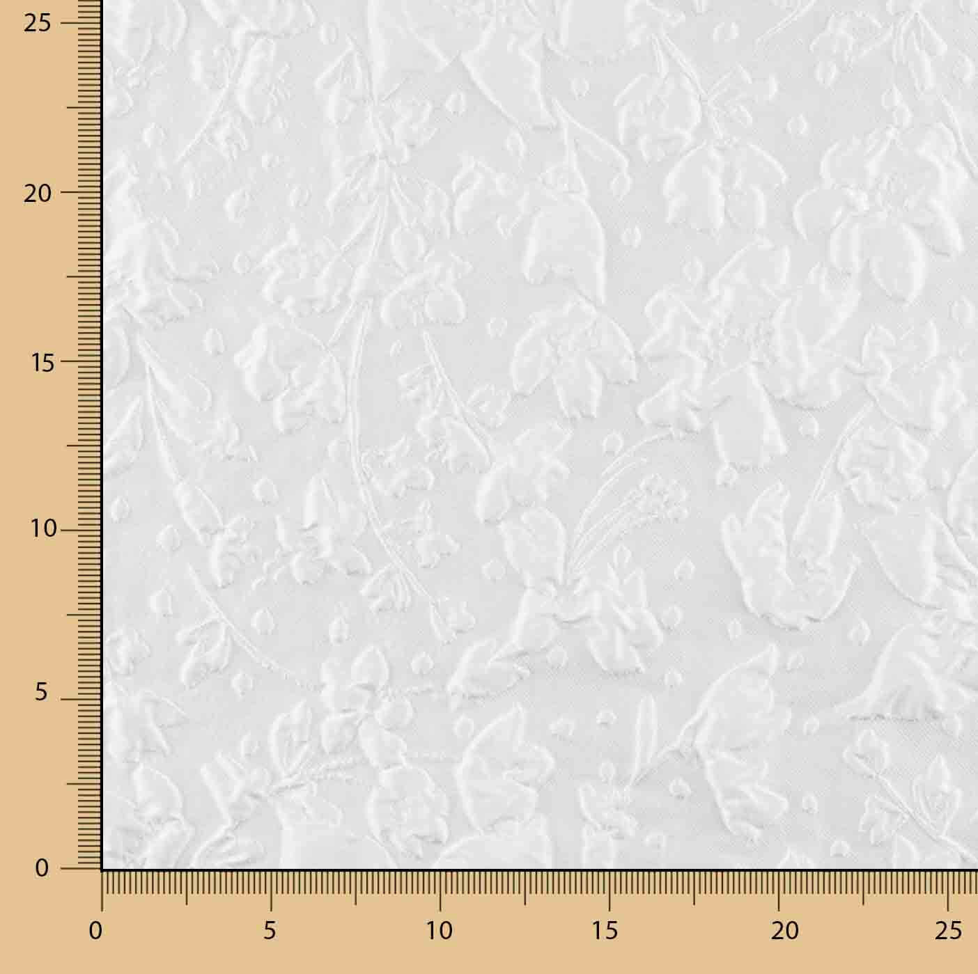 Brokat blanc imprimé floral en relief - Ribes y Casals