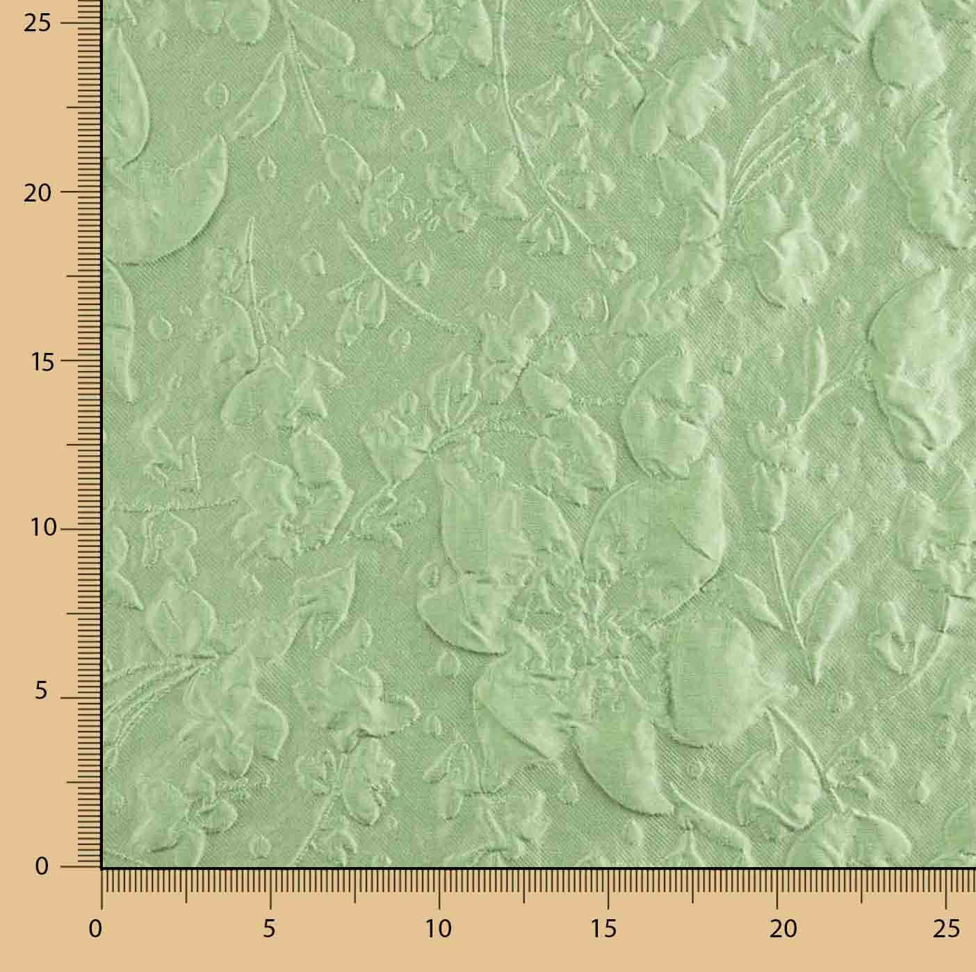 Brokat vert à motif imprimé floral en relief - Ribes y Casals