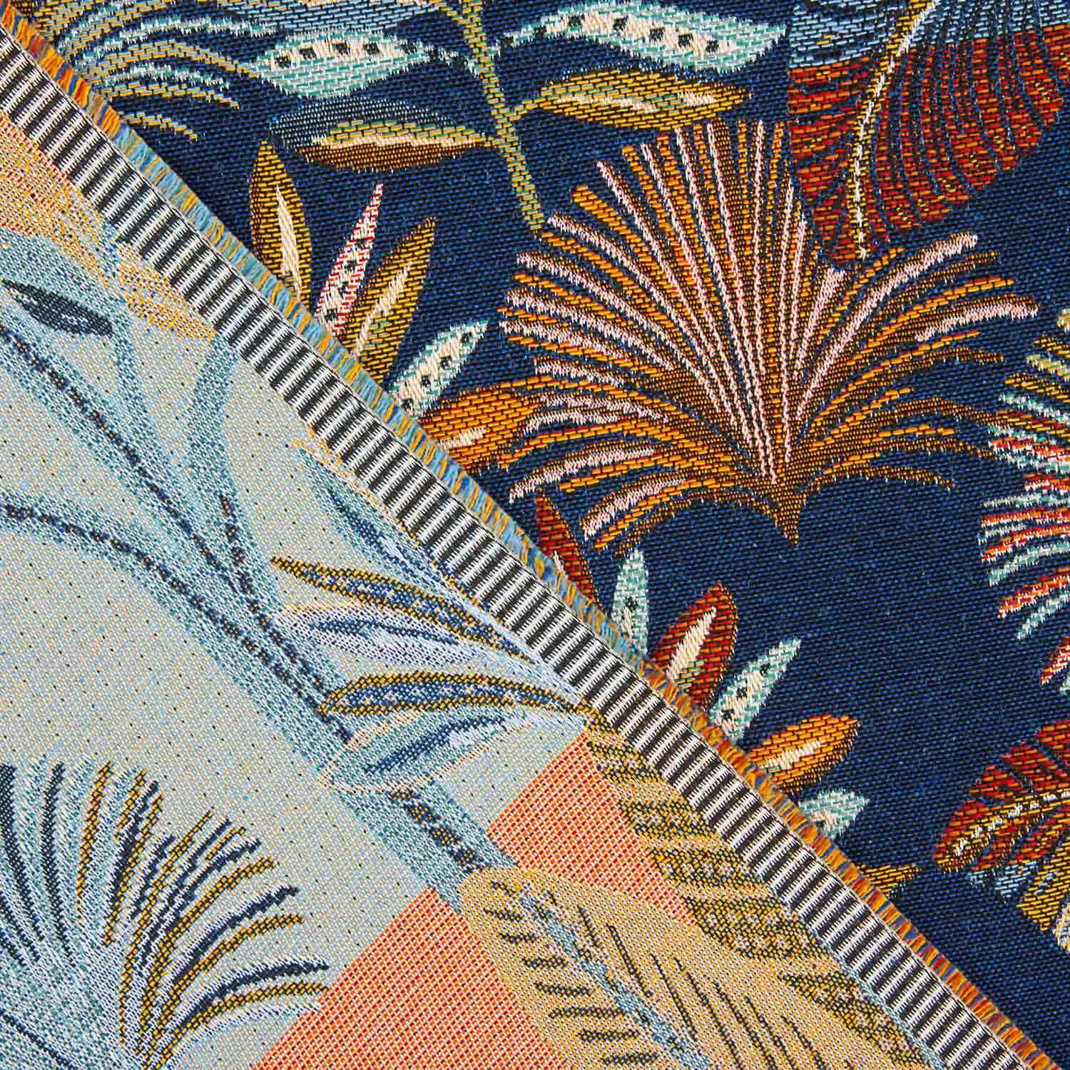 Gobelin Feuilles exotiques fond bleu - Ribes y Casals