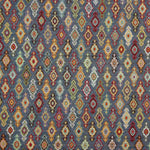 Tapisserie imprimée ethnique à losanges sur fond bleu - Ribes y Casals