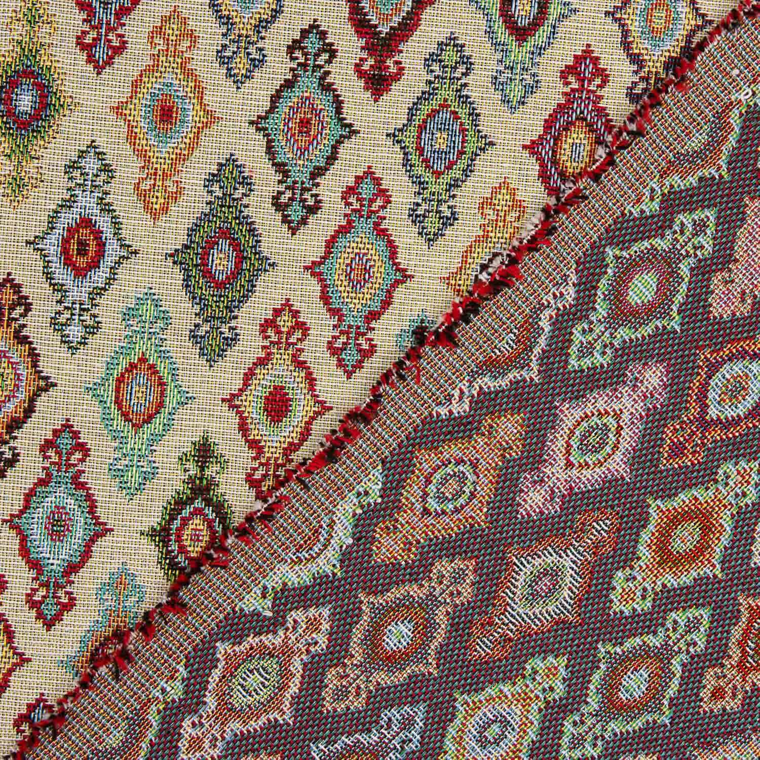 Tapisserie imprimée ethnique fond écru - Ribes y Casals