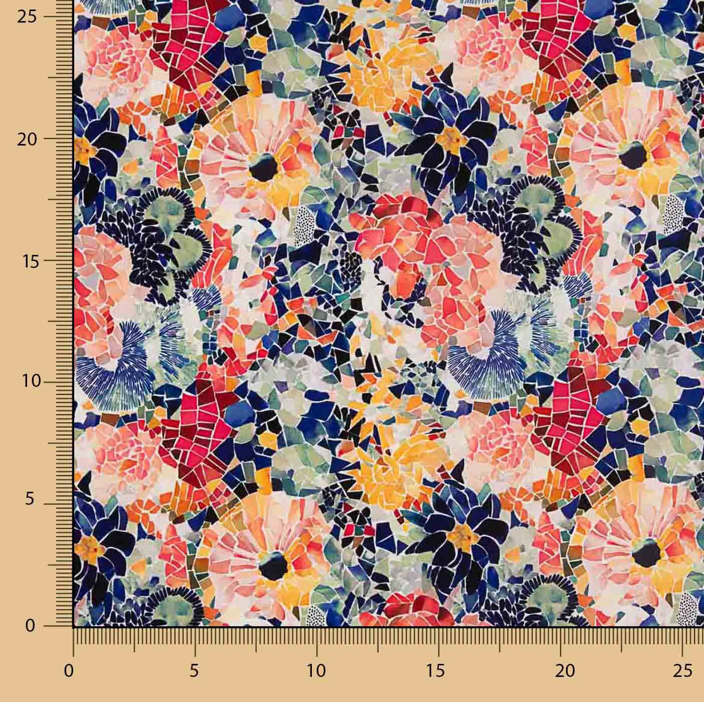 Fibre technique Sorona Imprimé mosaïque floral - Ribes y Casals