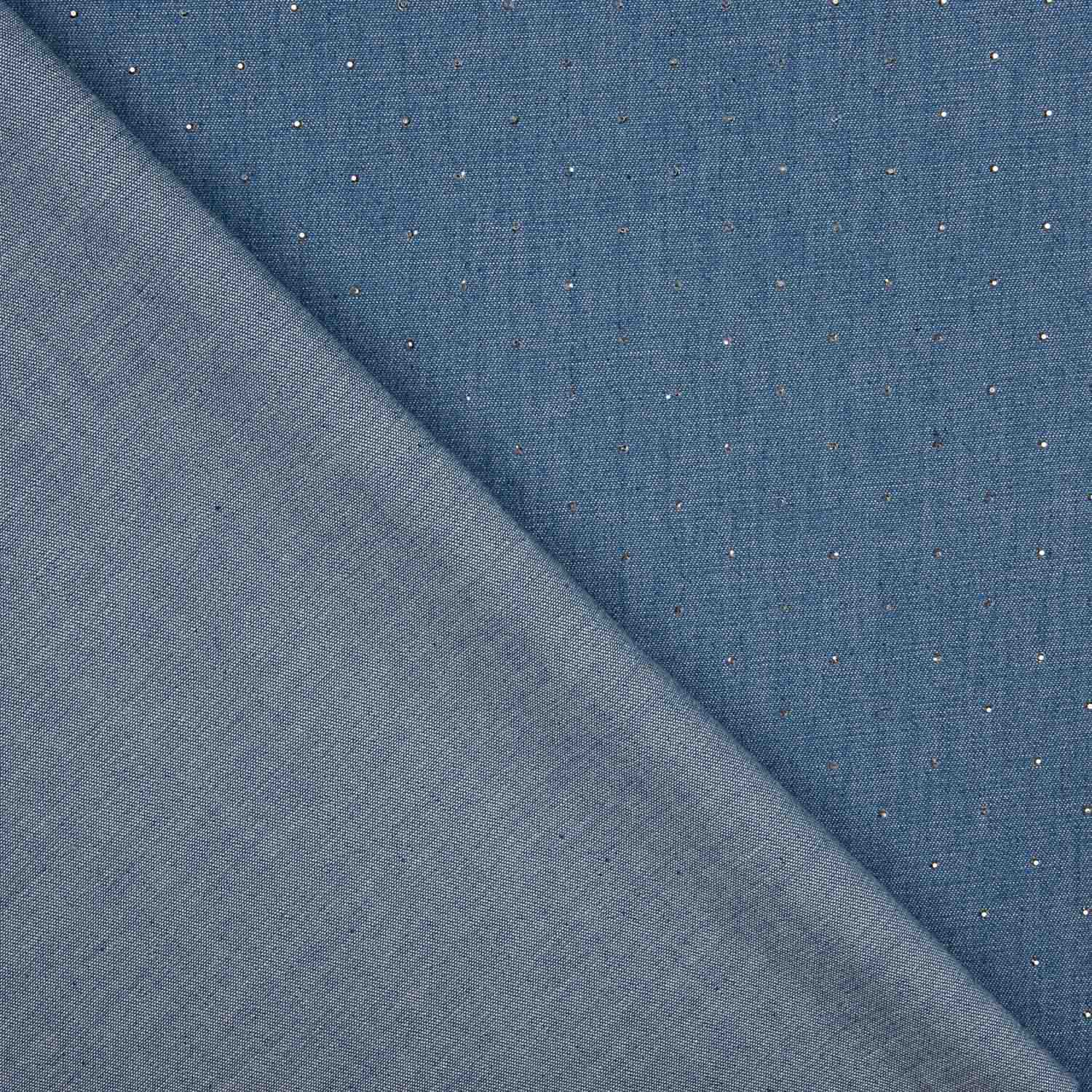 Denim en coton avec paillettes bleues - Ribes y Casals