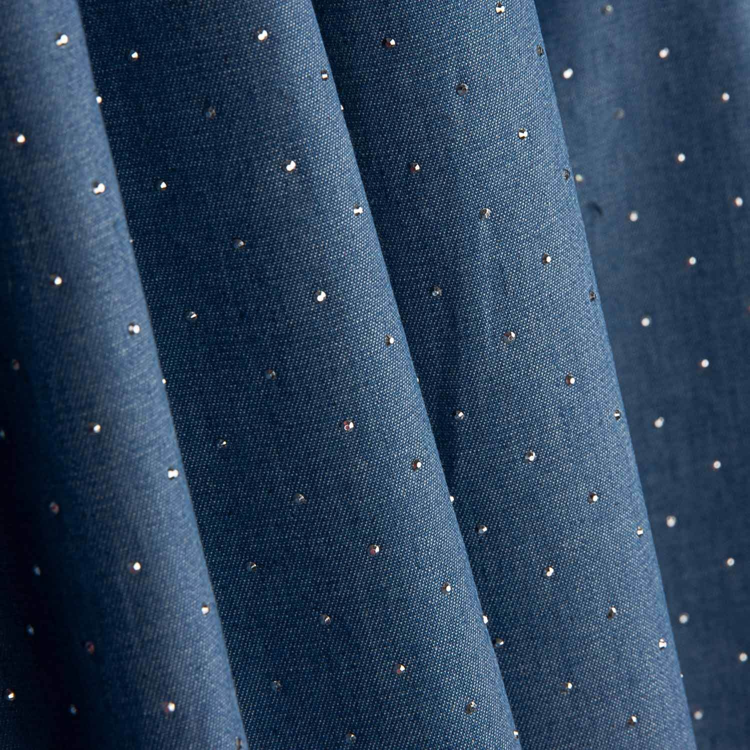 Denim en coton avec paillettes bleues - Ribes y Casals