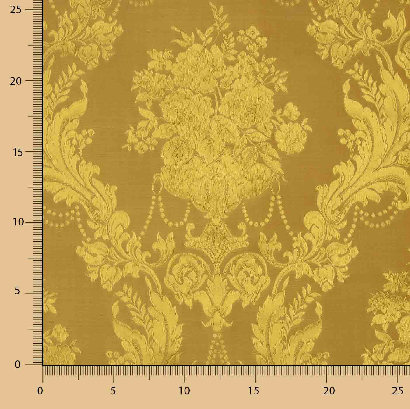 Jacquard imprimé floral classique doré - Ribes y Casals