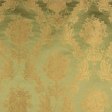 Jacquard imprimé floral classique vert et doré - Ribes y Casals