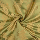 Jacquard imprimé floral classique vert et doré - Ribes y Casals