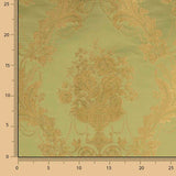 Jacquard imprimé floral classique vert et doré - Ribes y Casals