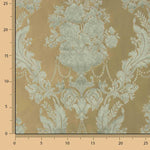 Jacquard imprimé floral classique vert pâle et beige - Ribes y Casals