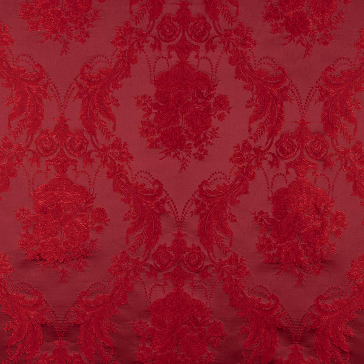 Jacquard imprimé floral classique rouge - Ribes y Casals
