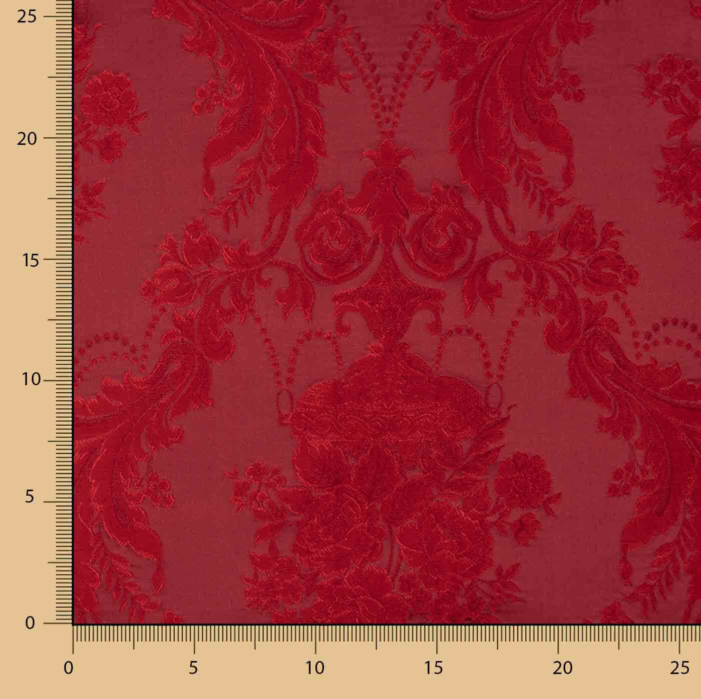 Jacquard imprimé floral classique rouge - Ribes y Casals