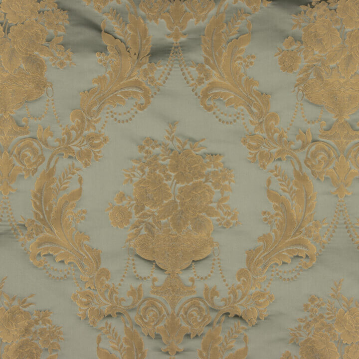 Jacquard imprimé floral classique vert pâle et beige - Ribes y Casals
