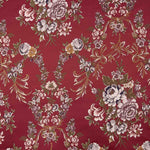 Jacquard imprimé floral avec lurex rouge - Ribes y Casals