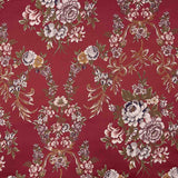 Jacquard imprimé floral avec lurex rouge - Ribes y Casals