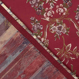 Jacquard imprimé floral avec lurex rouge - Ribes y Casals