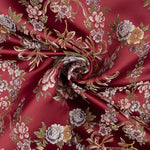 Jacquard imprimé floral avec lurex rouge - Ribes y Casals