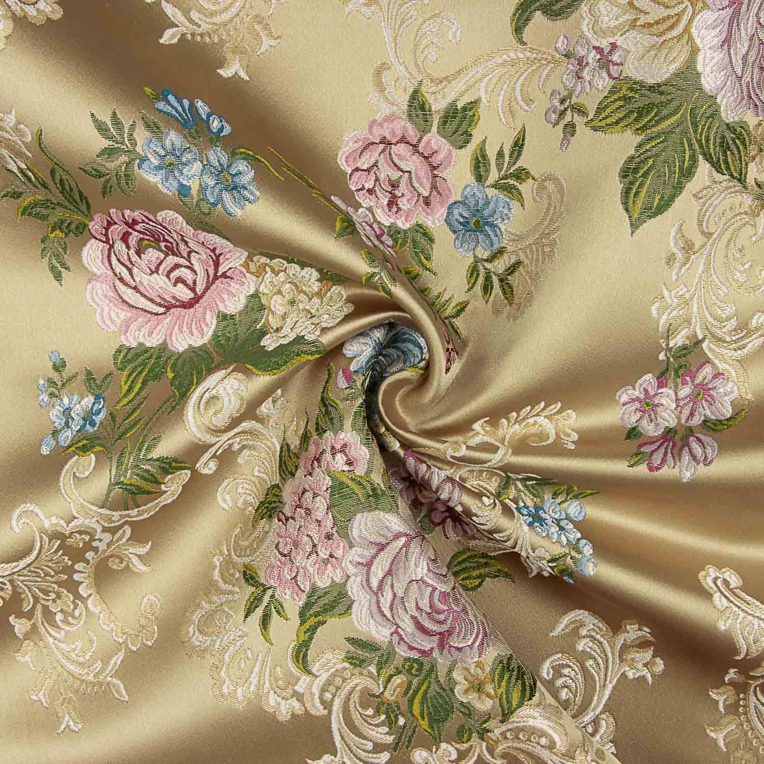 Jacquard imprimé floral romantique beige - Ribes y Casals