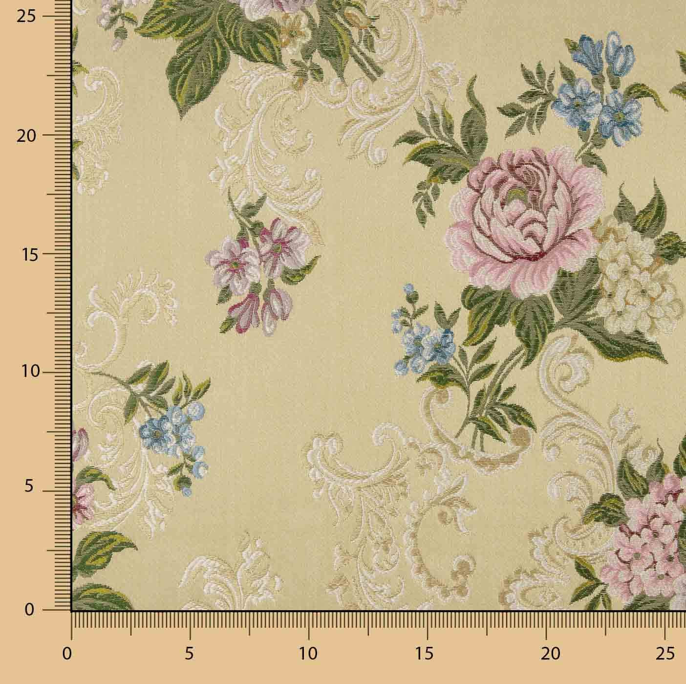 Jacquard imprimé floral romantique beige - Ribes y Casals