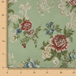 Jacquard imprimé floral romantique vert - Ribes y Casals