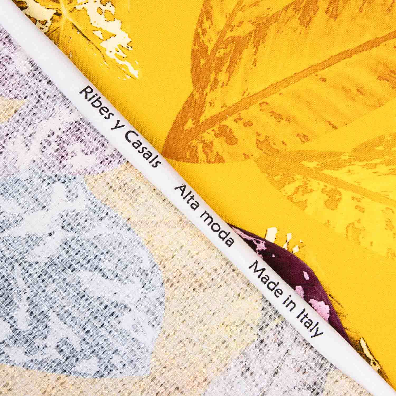 Lin et coton imprimé tropical exotique Samoa - Ribes y Casals