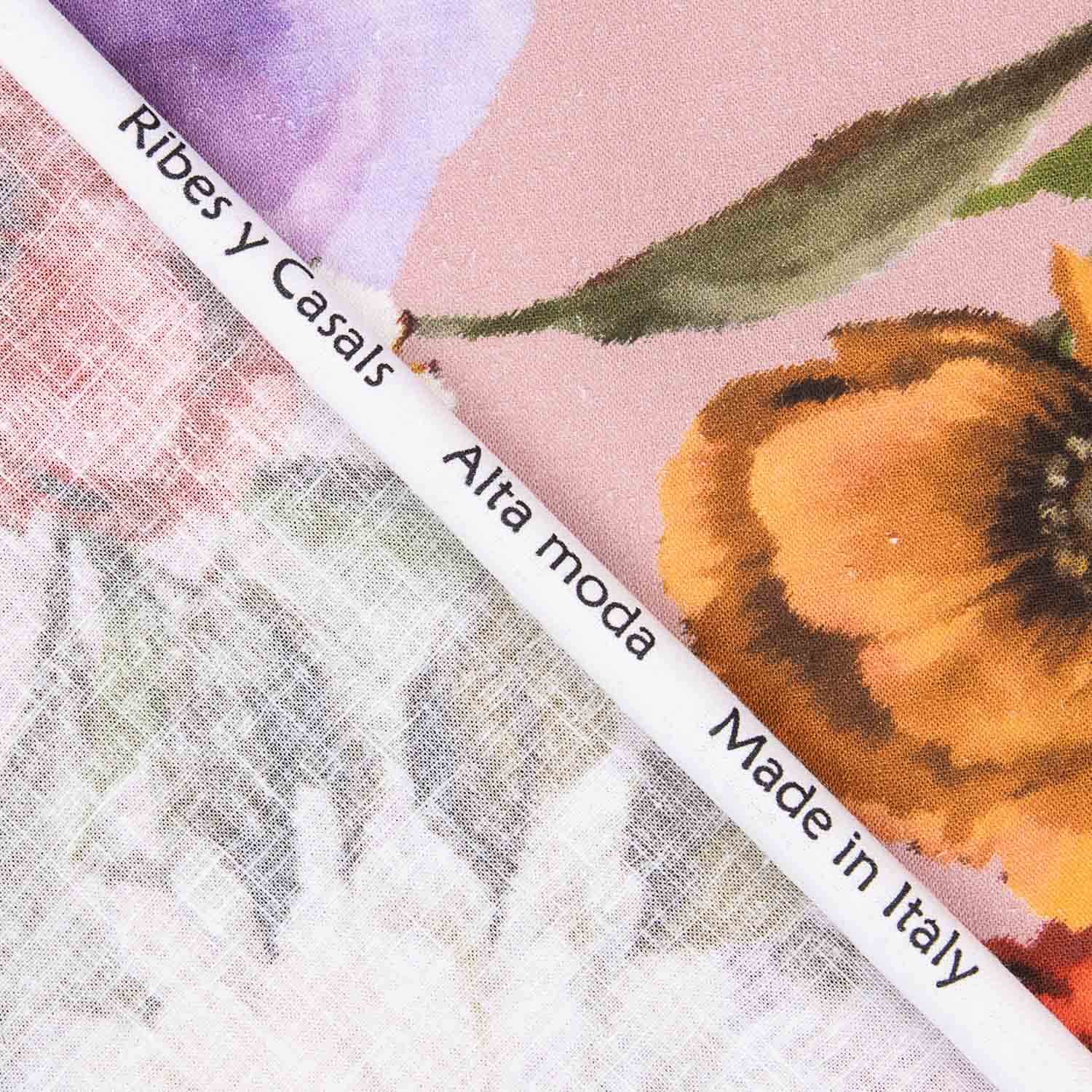 Lin et coton à imprimé floral romantique Versailles - Ribes y Casals