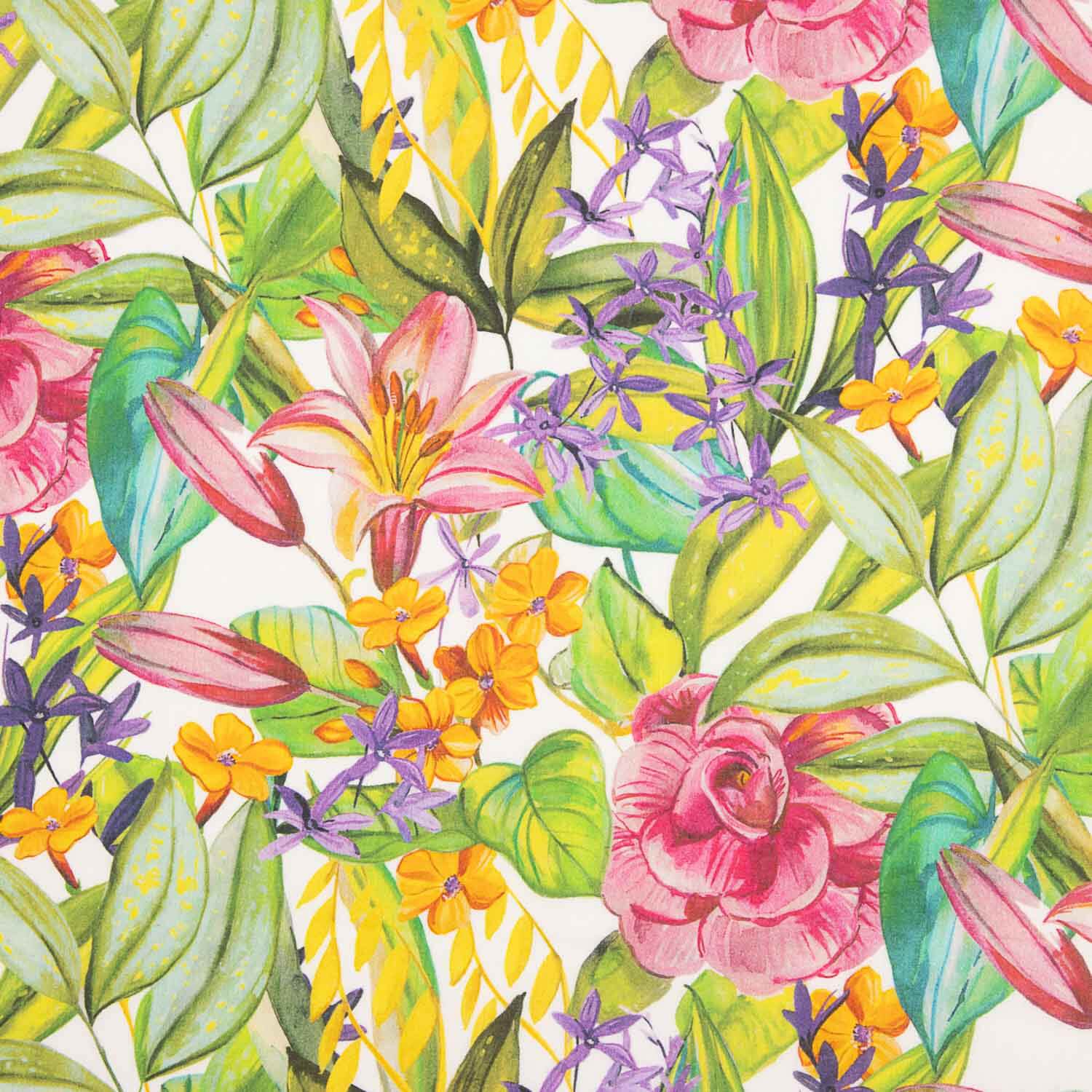 Voile Bambula Coton Imprimé Floral Tropicaux Renoir - Ribes y Casals