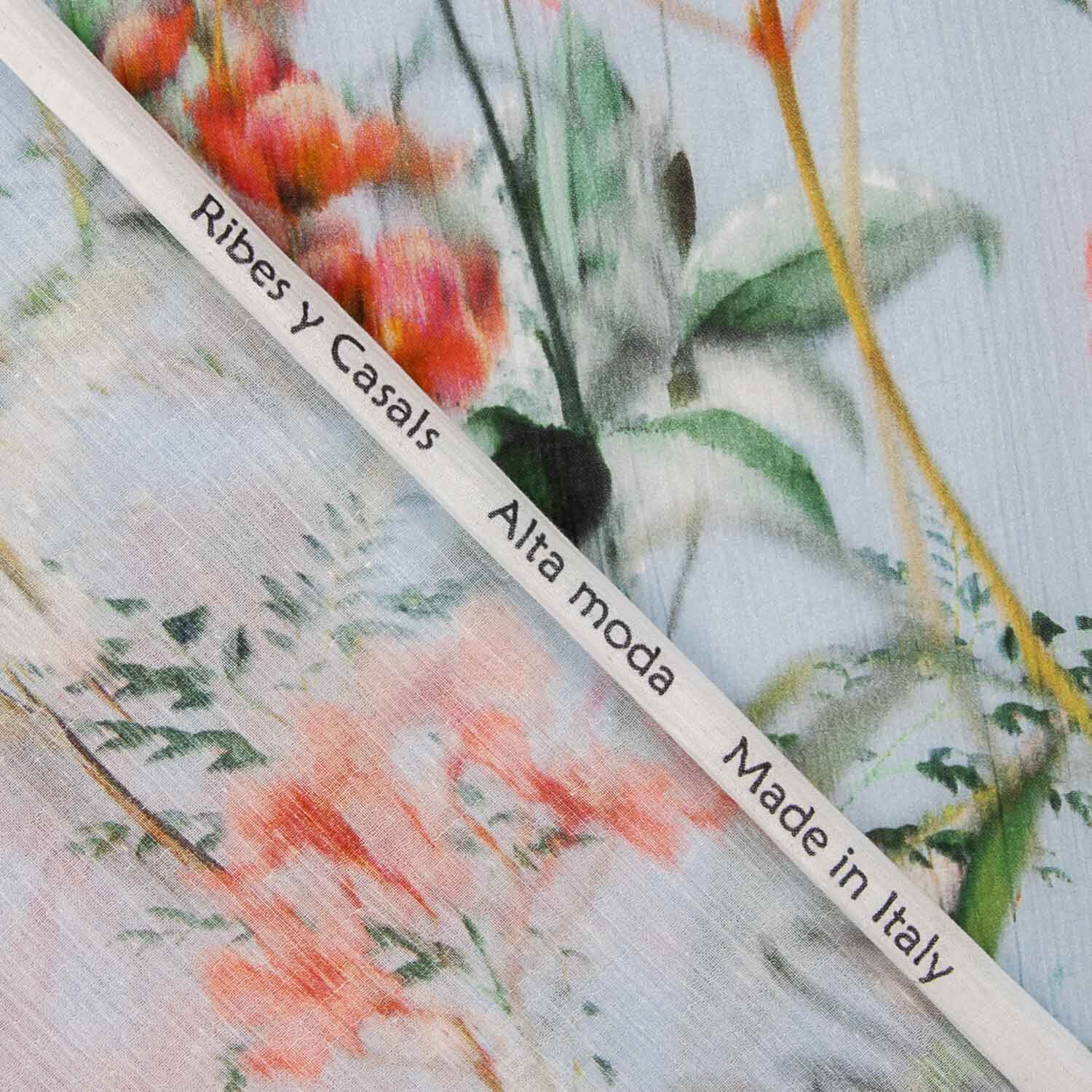 Voile Bambula en coton imprimé floral délicat Monet - Ribes y Casals