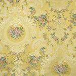 Brocart jacquard damas à motifs floraux jaunes et dorés - Ribes y Casals