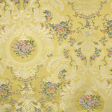 Brocart jacquard damas à motifs floraux jaunes et dorés - Ribes y Casals