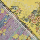 Brocart jacquard damas à motifs floraux jaunes et dorés - Ribes y Casals