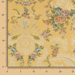 Brocart jacquard damas à motifs floraux jaunes et dorés - Ribes y Casals