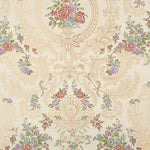 Brocart jacquard damas à motifs floraux, beige et doré - Ribes y Casals