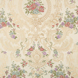 Brocart jacquard damas à motifs floraux, beige et doré - Ribes y Casals