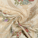 Brocart jacquard damas à motifs floraux, beige et doré - Ribes y Casals