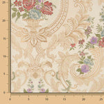 Brocart jacquard damas à motifs floraux, beige et doré - Ribes y Casals