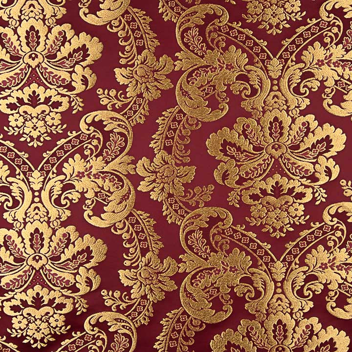 Brocart jacquard damas doré bordeaux - Ribes y Casals