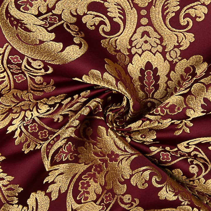 Brocart jacquard damas doré bordeaux - Ribes y Casals