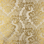 Brocart jacquard damas doré ivoire - Ribes y Casals