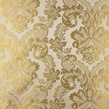 Brocart jacquard damas doré ivoire - Ribes y Casals
