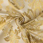 Brocart jacquard damas doré ivoire - Ribes y Casals
