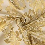 Brocart jacquard damas doré ivoire - Ribes y Casals