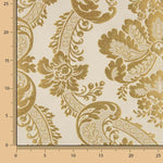 Brocart jacquard damas doré ivoire - Ribes y Casals