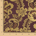Brocart jacquard damas doré et violet - Ribes y Casals