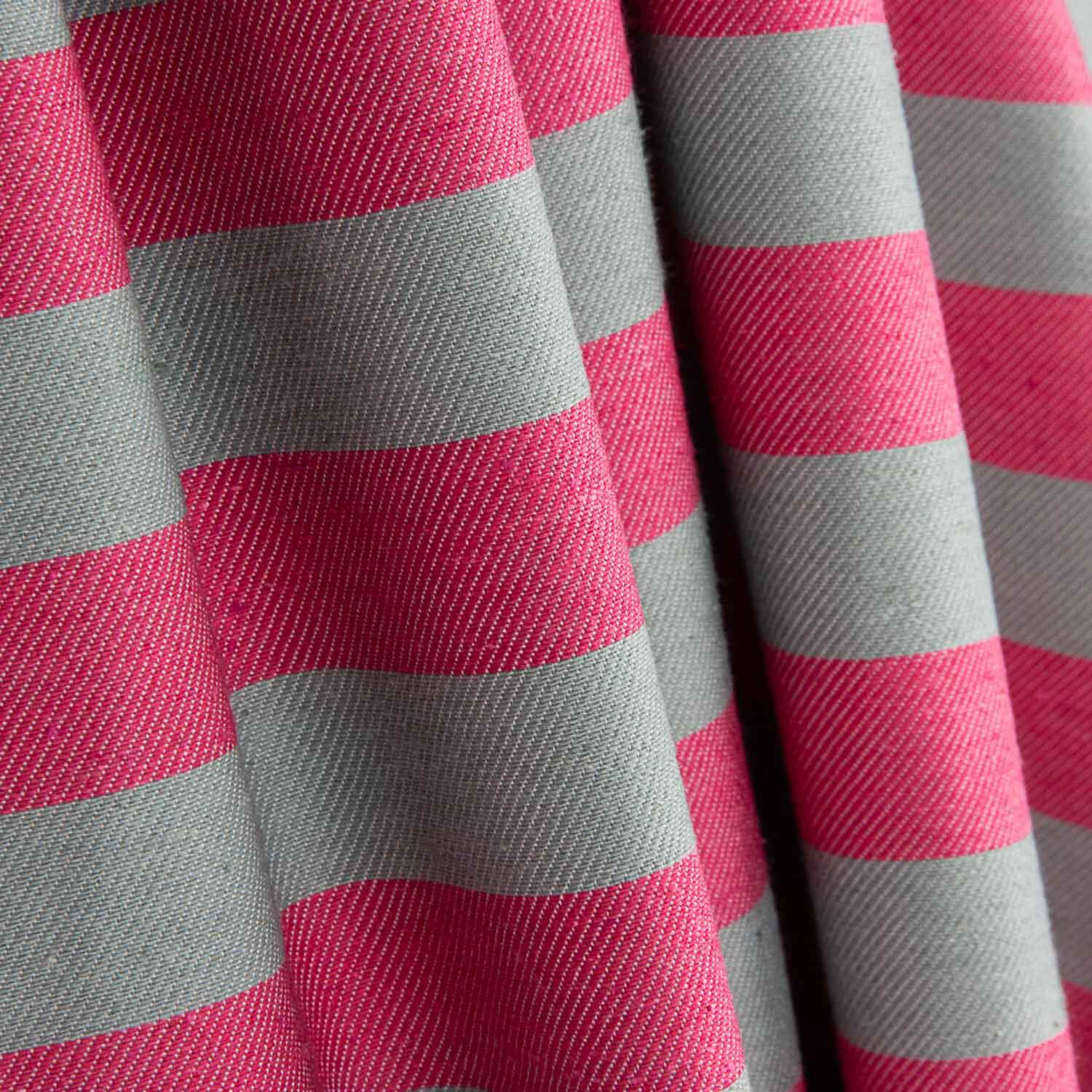 Toile à rayures bicolore rose et vert grisâtre - Ribes y Casals