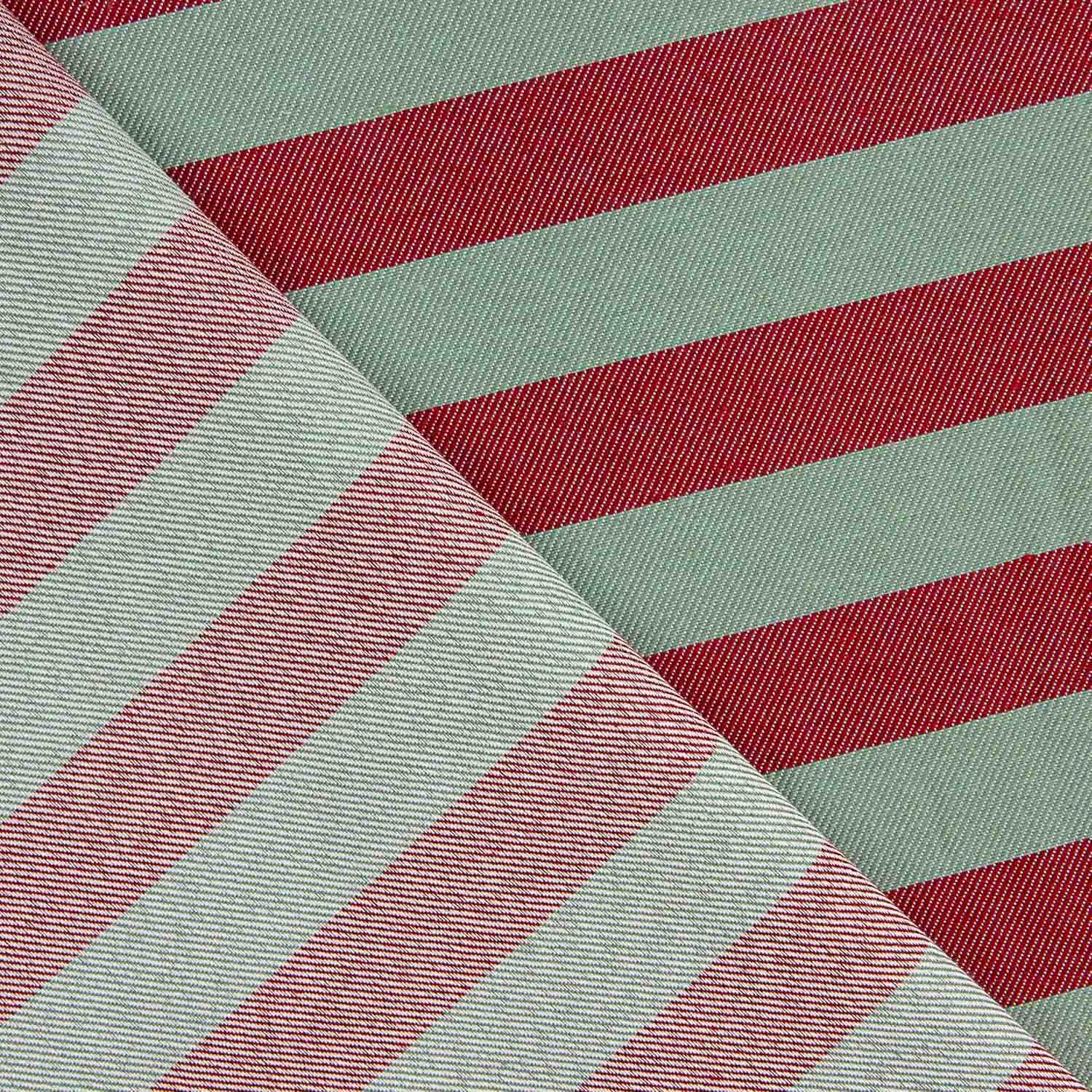 Toile à rayures bicolore bordeaux et vert d'eau - Ribes y Casals